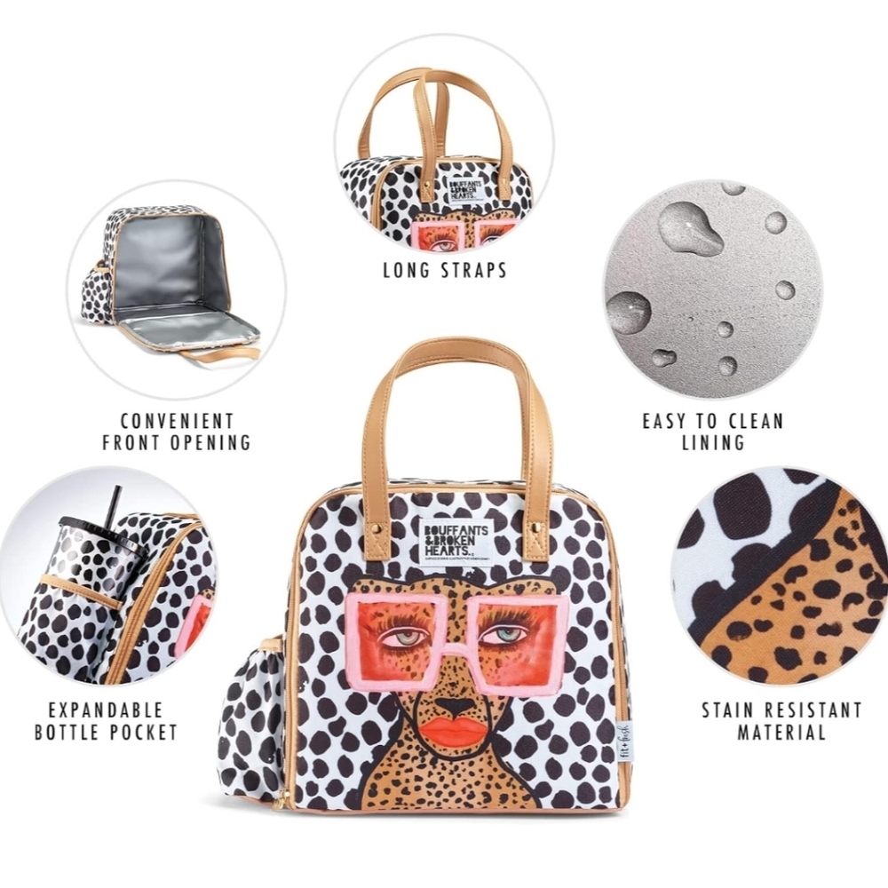 Fit & Fresh Wichita Insulated Lunch Bag Side, Tropica Glam Cat - Picture 14 of 16
